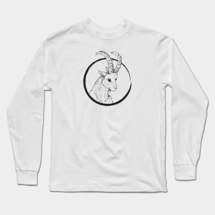 Pen & Ink Goat Head Long Sleeve T-Shirt